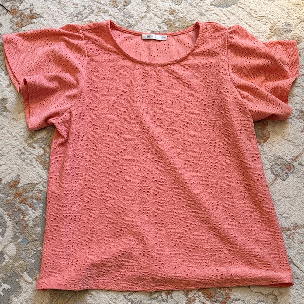 Coral Short Sleeve Top